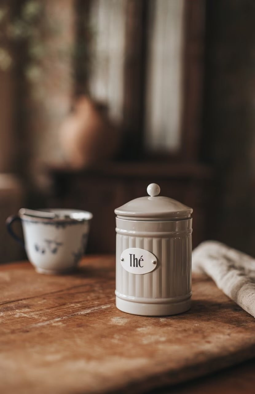 Thé plåtburk beige